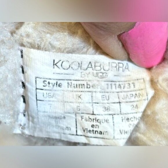 Koolaburra by Ugg Burgundy Suede Sherpa Victoria Mini Bow Booties Ankle Boots~7~ - Picture 6 of 6